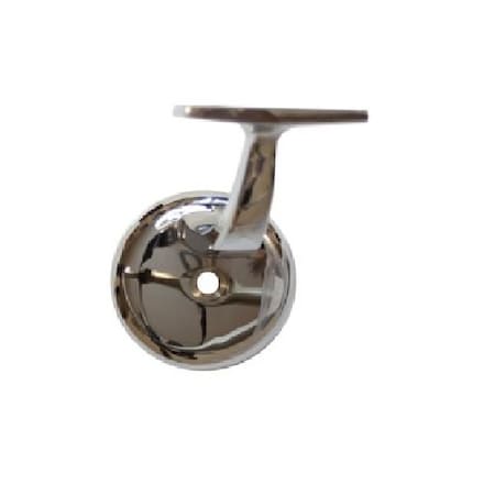 Orca Hardware Heavy Duty Handrail Bracket With Round Base, Zinc Alloy, US26 Polished Chrome Finish TH-10XL-26